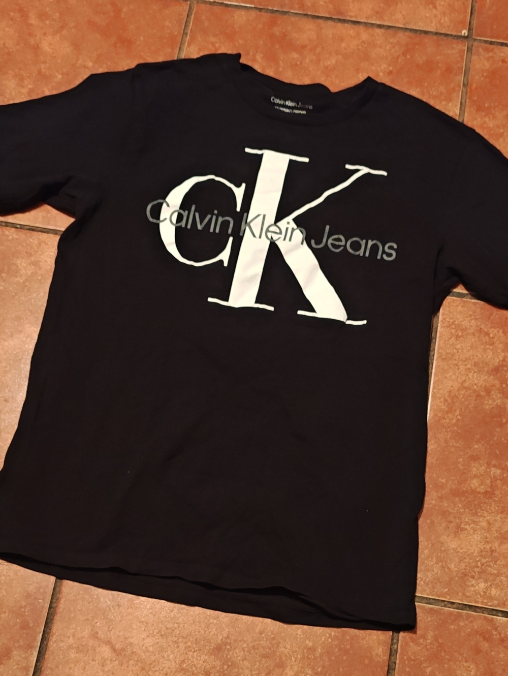 Calvin Klein Jeans Black Tee with White CK Logo